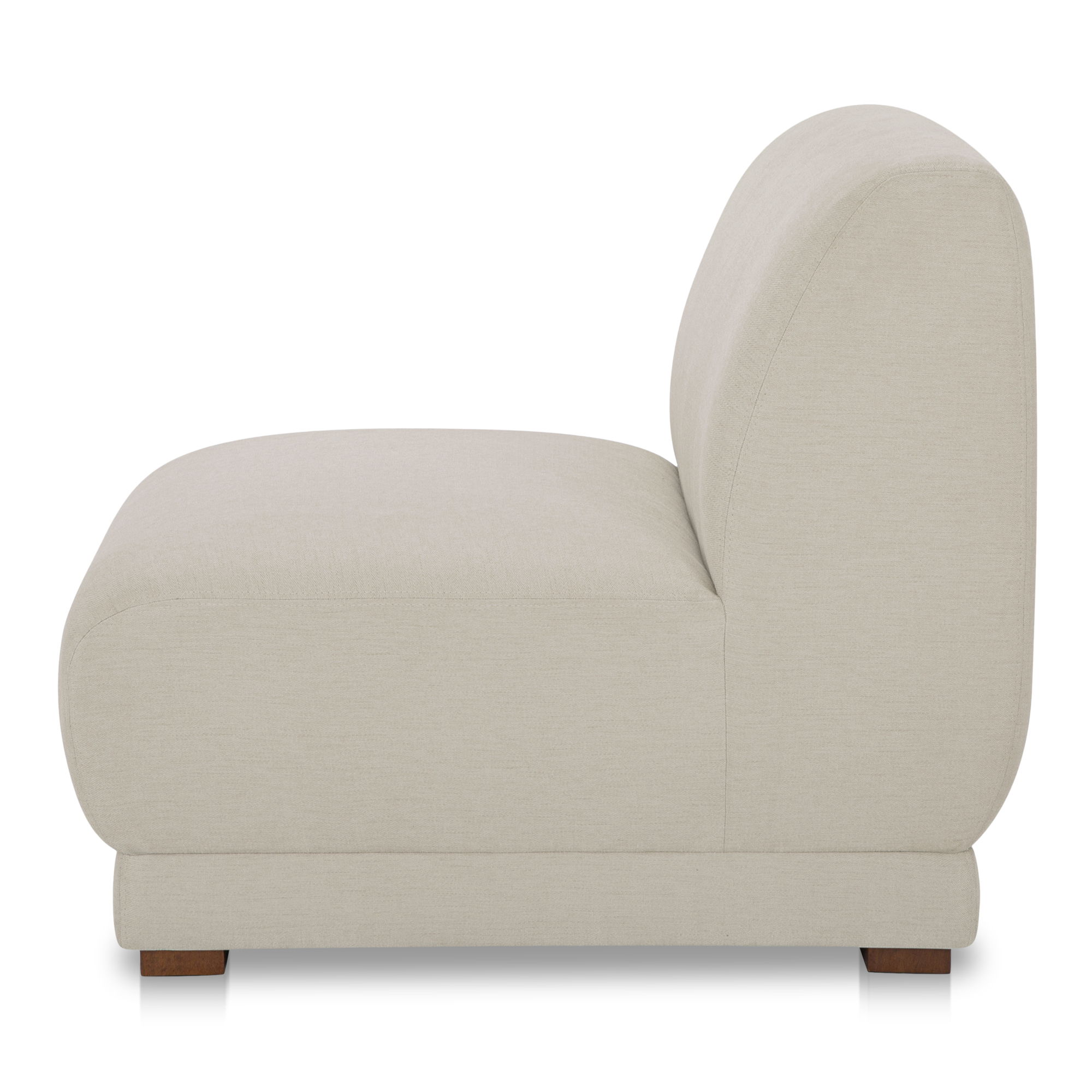 Fraser Slipper Chair Off White, Accent Chair by Moe's Home, 35.4" width x 31.5" height x 36.6" depth View 3