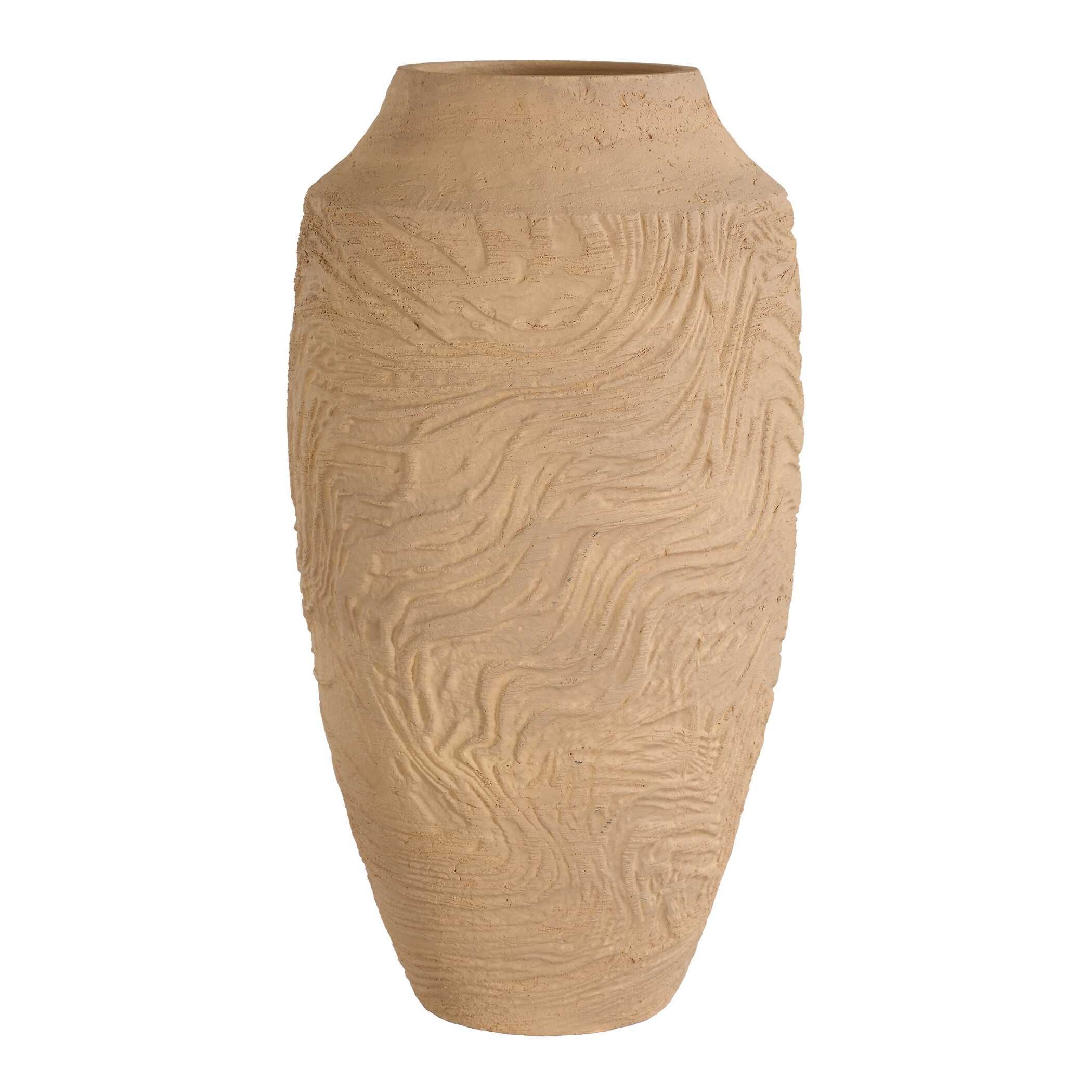 Sandstone Flow Large Terracotta Vase, Decorative by Uttermost, 8.25" width x 15.5" height x 8.25" depth View 4