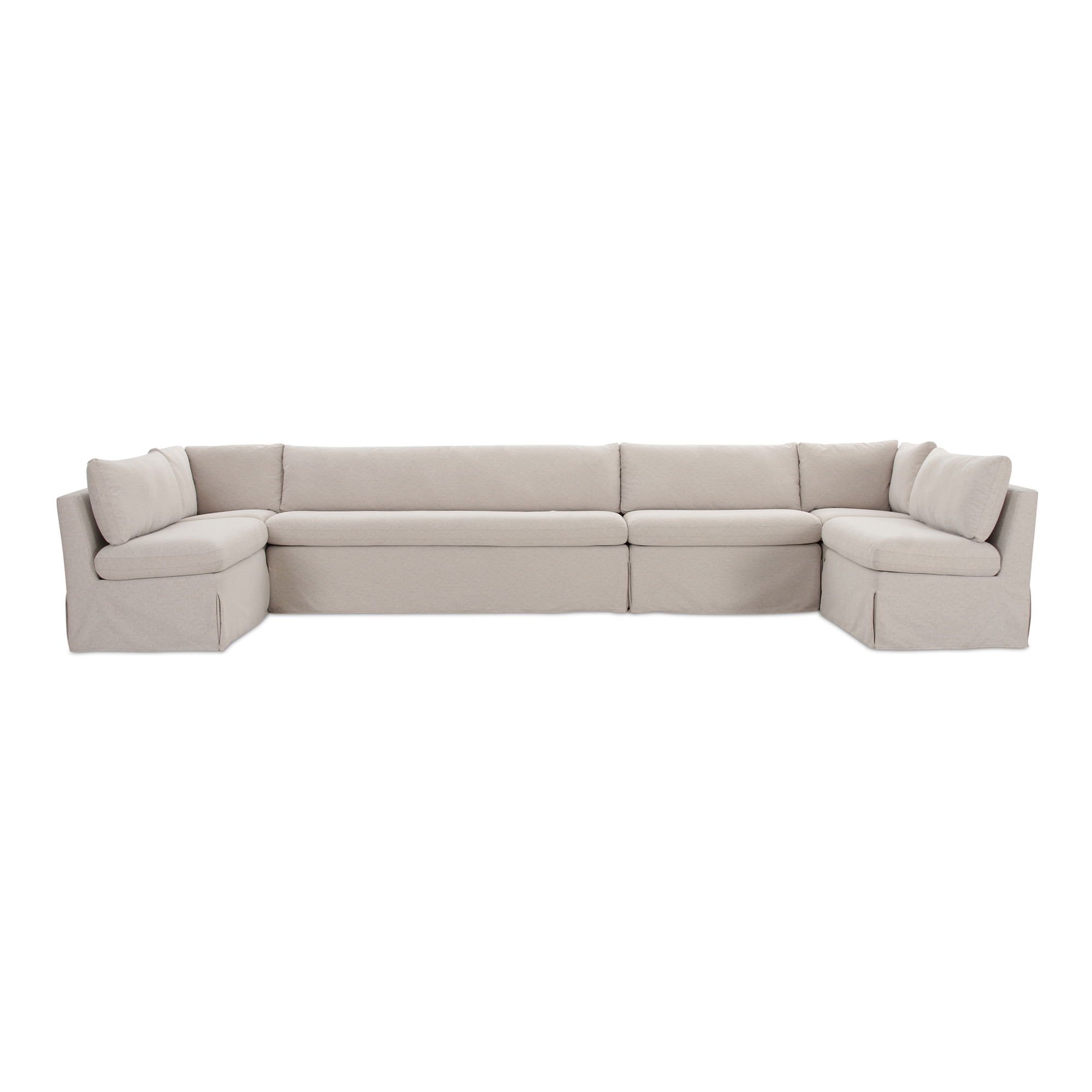 Fable Slipcover Dining Banquette U-shape Beige 168in large image 