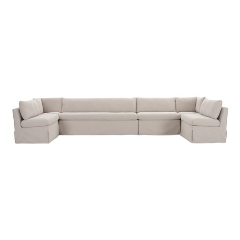 Fable Slipcover Dining Banquette U-shape Beige 168in