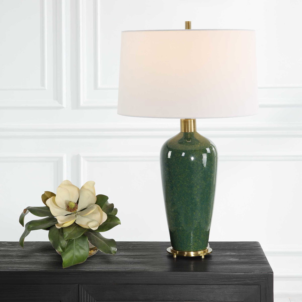 Verdell Green Table Lamp, by Uttermost, 1'5" width x 2'5" height x 1'5" depth View 2