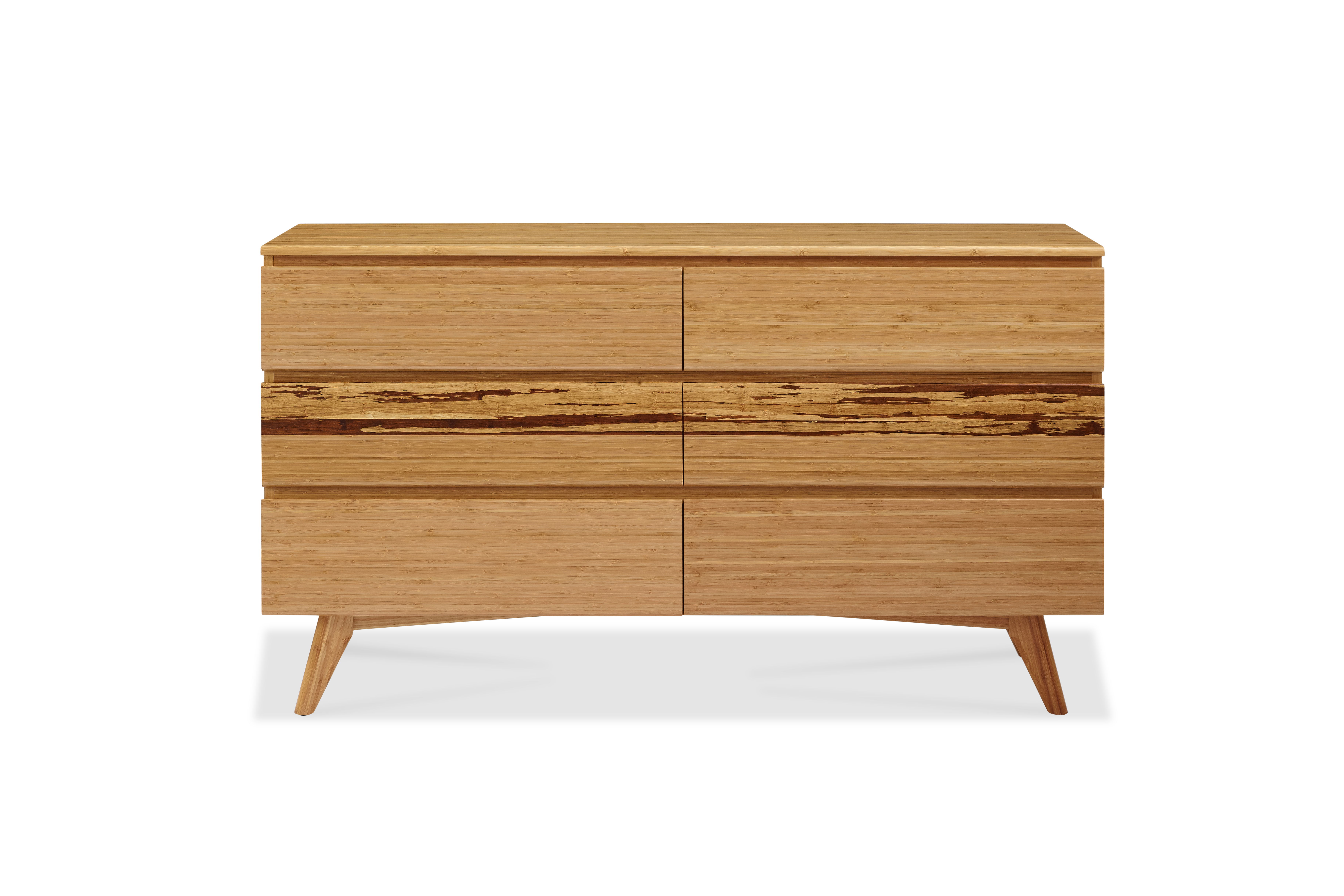 Azara Six Drawer Double Dresser, Caramelized, by Greenington, 19" length x 64" width x 36" height View 2