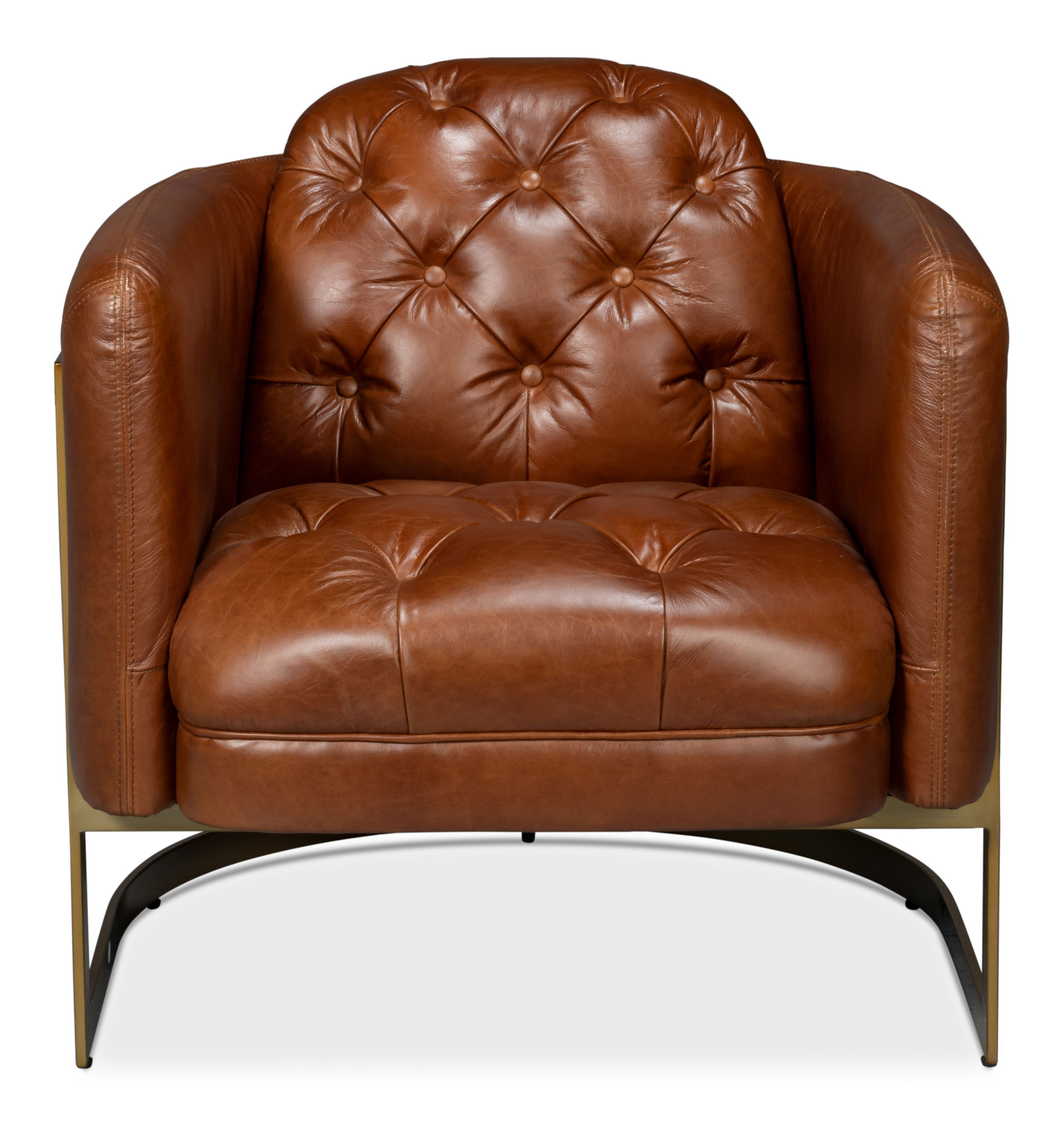 Finn Leather Club Chair, Havana Brown large image 