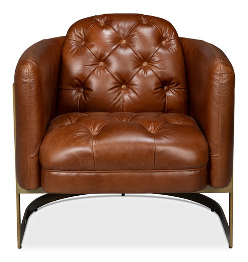 Finn Leather Club Chair, Havana Brown