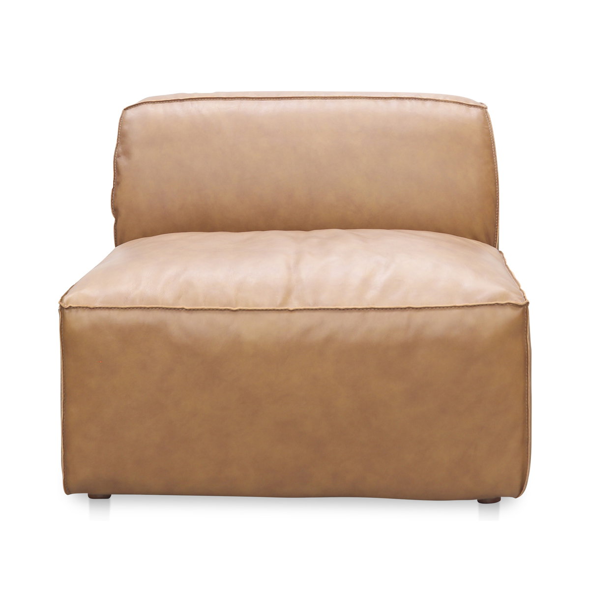 Form Slipper Chair Sonoran Tan Leather, Accent Chair by Moe's Home, 31" width x 26" height x 40.5" depth View 1