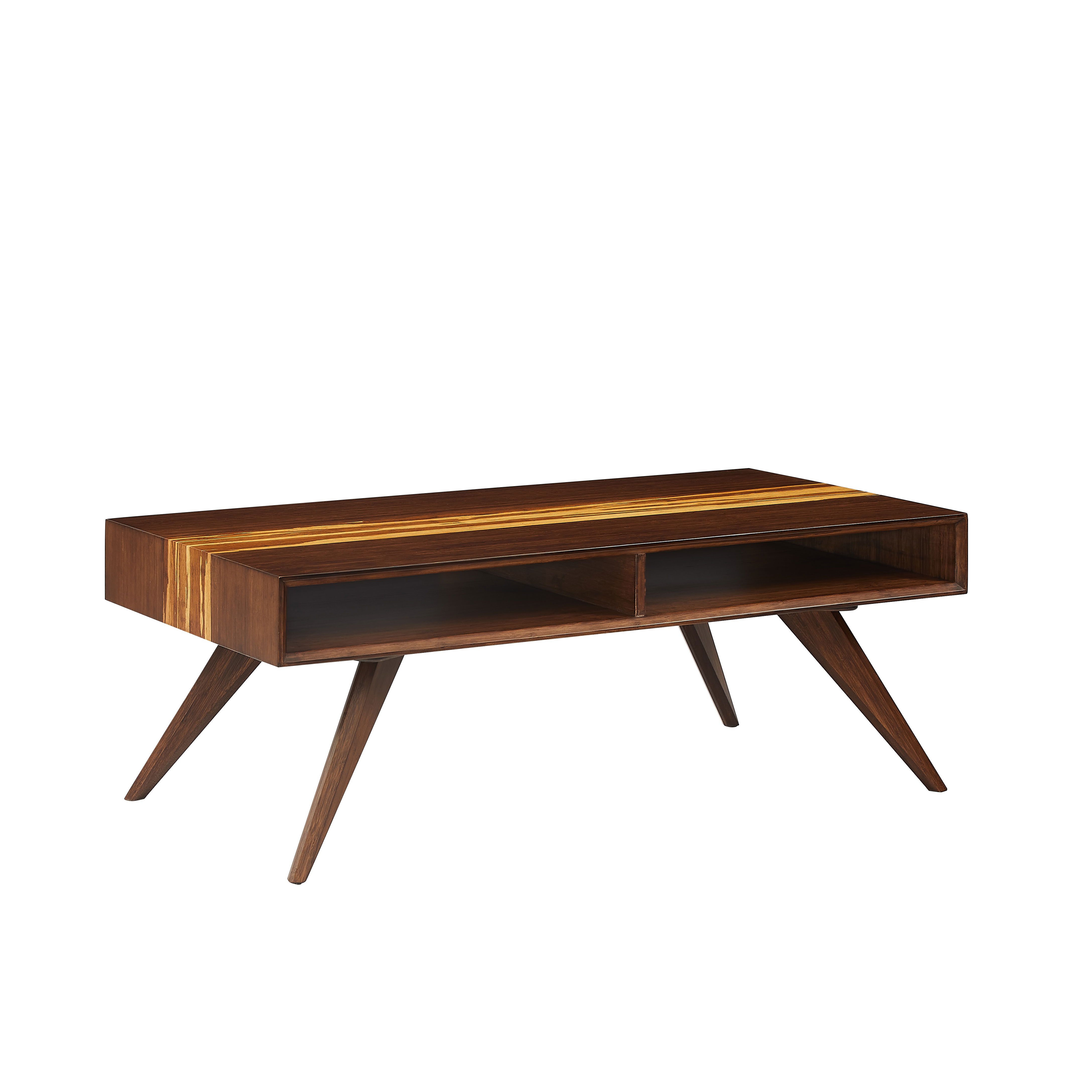 Azara Tiger Coffee Table, Sable, Living Room by Greenington, 24" length x 46" width x 17.5" height View 2