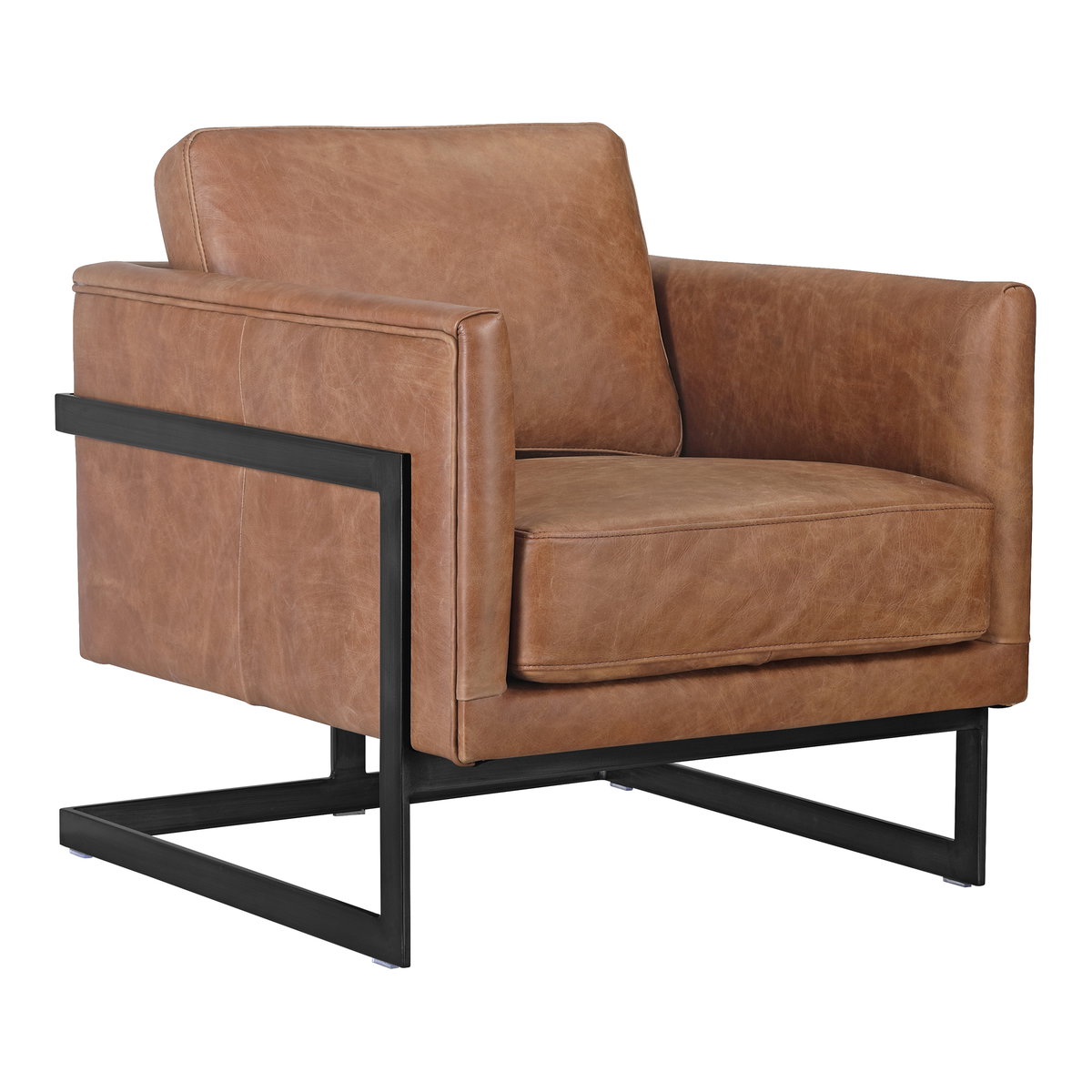 Luxley Club Chair Brown, Accent Chair by Moe's Home, 27" width x 30" height x 31" depth View 2