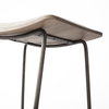 Katniss Backless 26in Seat Counter Stool | Cream Fabric with Gold Metal, Counter & Bar Stool by Mercana, 16" length x 16" width x 26" height thumbnail 10