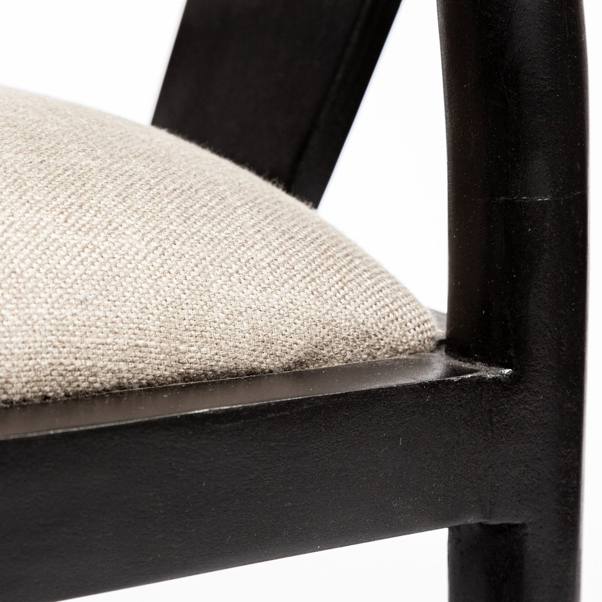 Trixie Curved Back Dining Arm Chair | Dark Taupe Fabric with Wooden, Dining Chair by Mercana, 20" length x 24" width x 31.25" height View 12