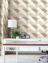 Graphic Geo Blocks White & Cream Wallpaper thumbnail 1