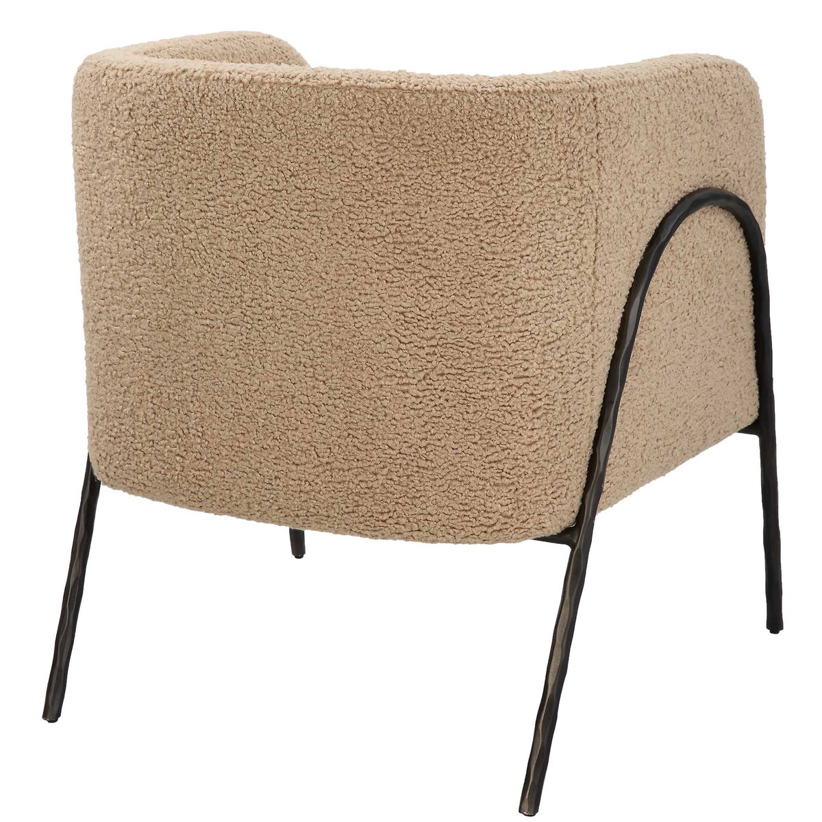 Jacobsen Tan Shearling Barrel Chair, Accent Chair by Uttermost, 28" width x 29" height x 27" depth View 7