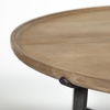 Helios (Set of 2) Brown Solid Wood Top Black Metal Base Nesting Coffee Tables thumbnail 4