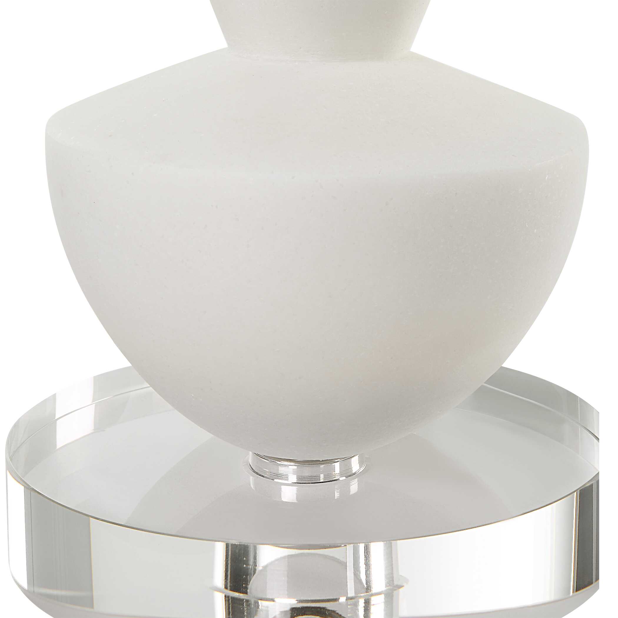 Lido White Stone Candleholders Set/2, Decorative by Uttermost, 5" width x 16" height x 5" depth View 4