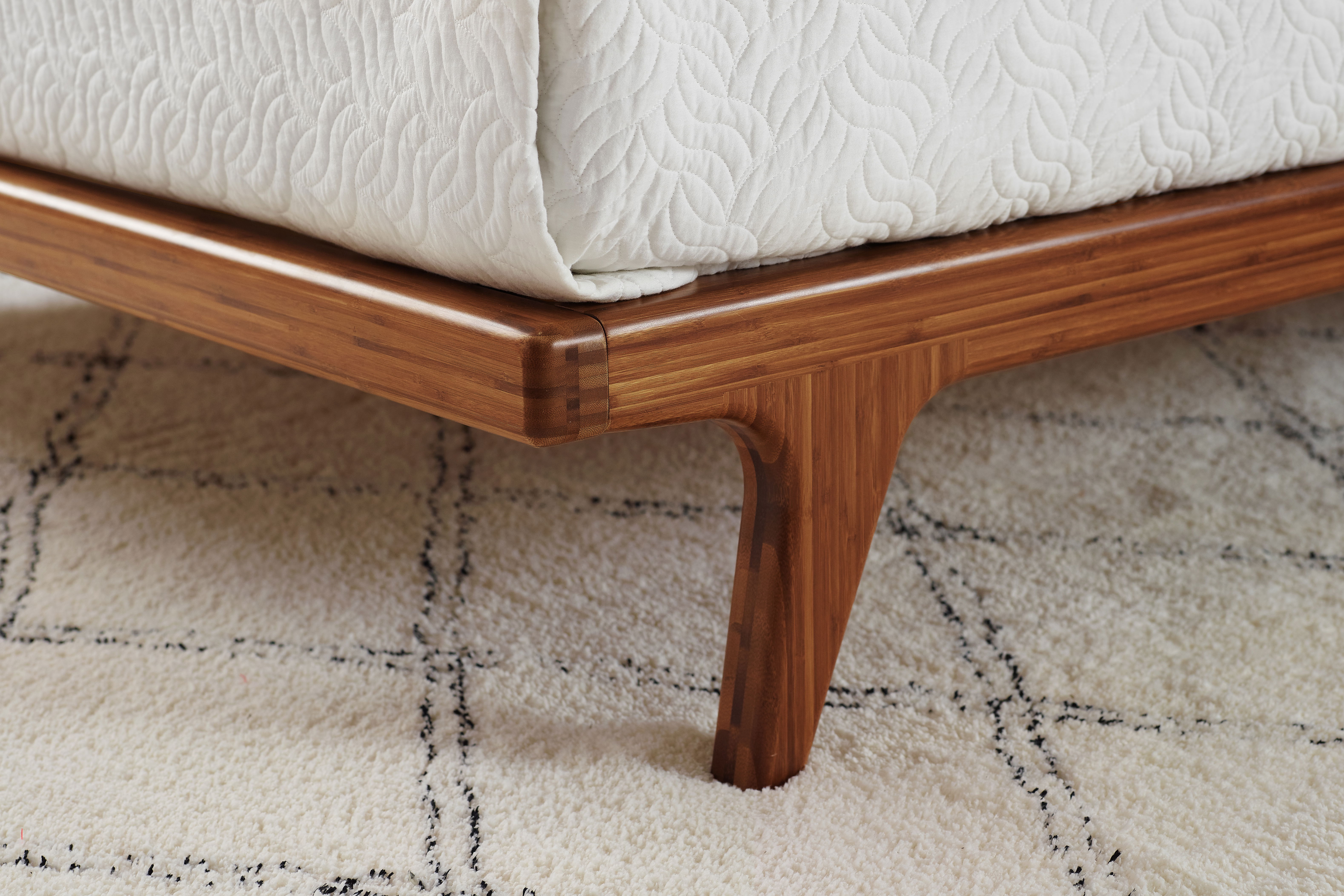 Mercury Upholstered Queen Platform Bed, Amber, by Greenington, 87" length x 63.5" width x 42" height View 9