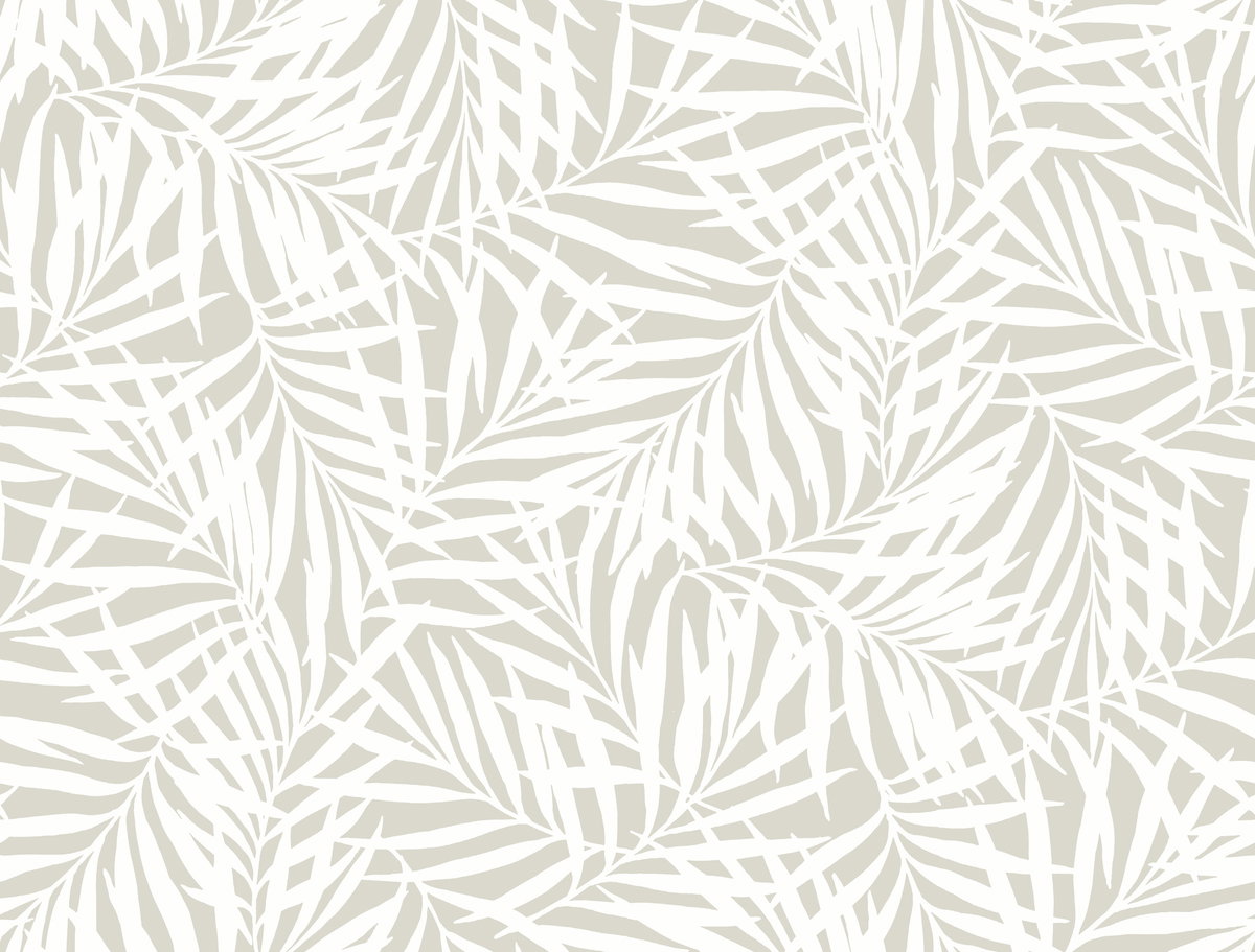 Oahu Fronds Cream & Off White Wallpaper, by York Wall, 27' length x 2'3" width x 0.02" depth