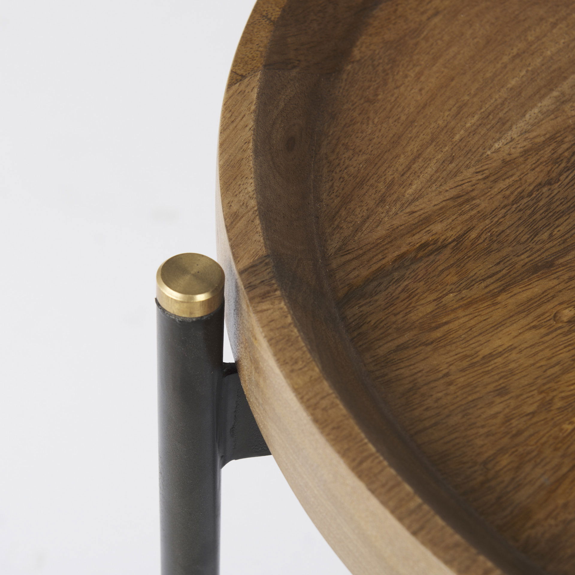Marquisa (Set of 2)  Light Brown Wood with Black Metal Base Nesting Side Tables large image 