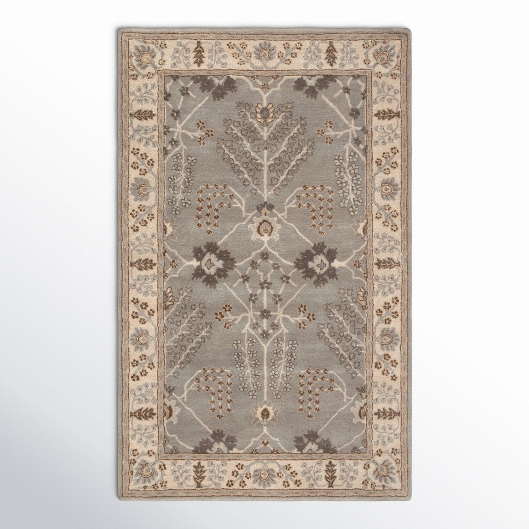 Poeme Hand-Tufted Gray/Ivory Area Rug large image 