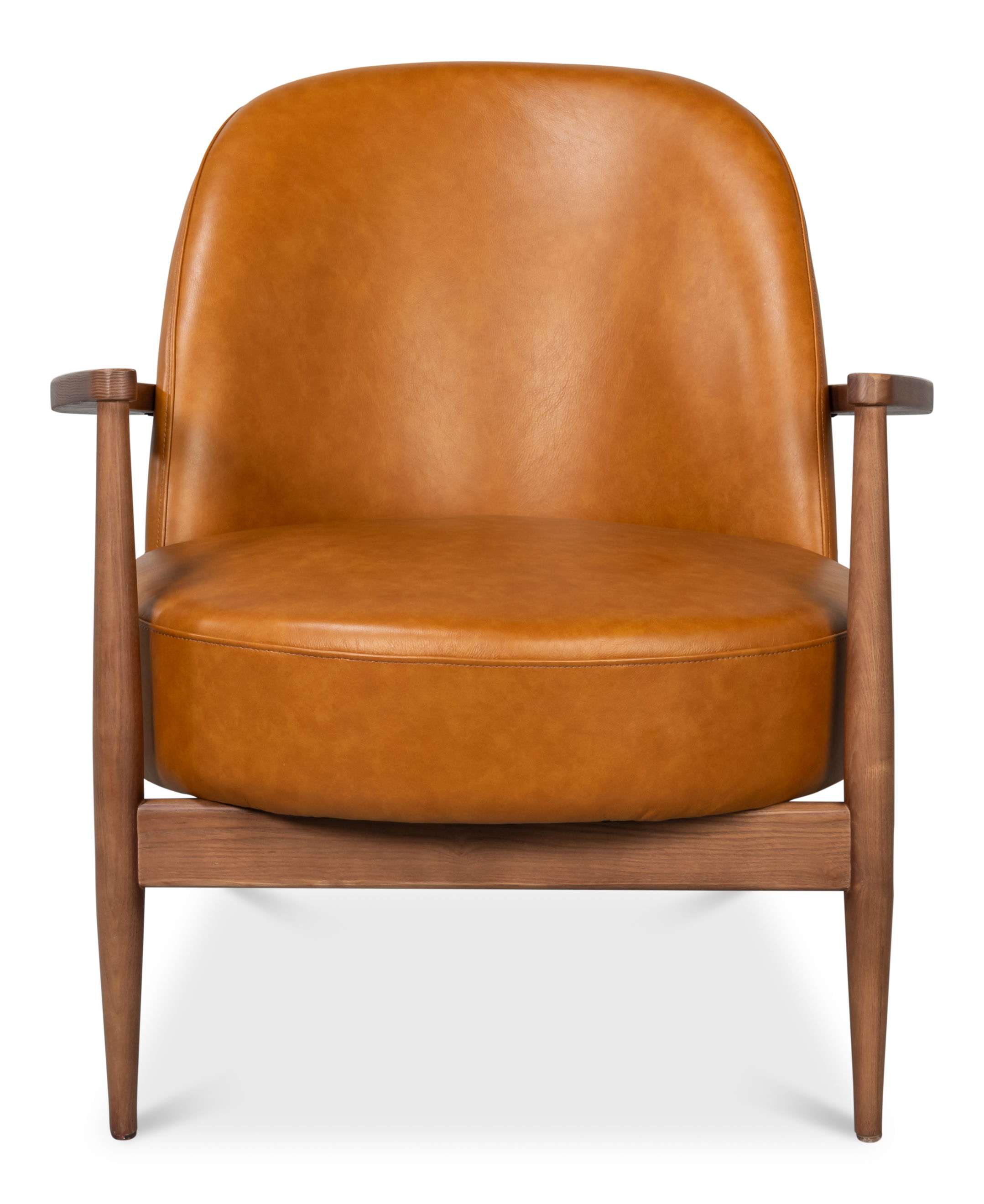 Pindar Armchair, Leather, New Tan, Seating by Sarreid, 30" length x 31" width x 30" height View 2