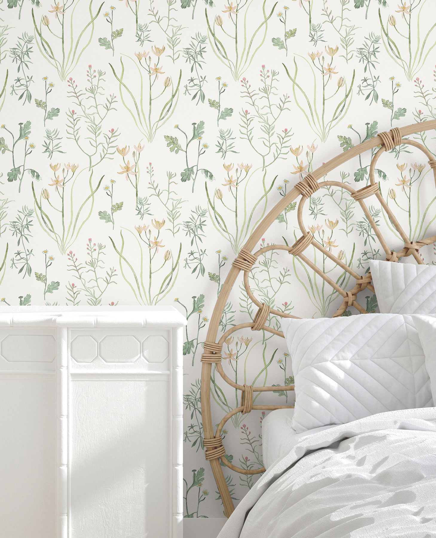 Alpine Botanical Peach Peel & Stick Wallpaper large image 