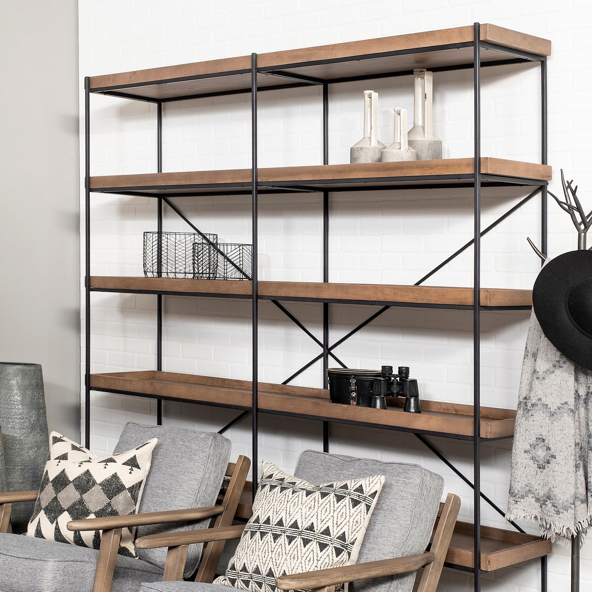 Burton 10.2H Small Two Tone Gray Ceramic Jug Vase, Decorative Jar by Mercana, 5.12" length x 5.12" width x 9.45" height View 4