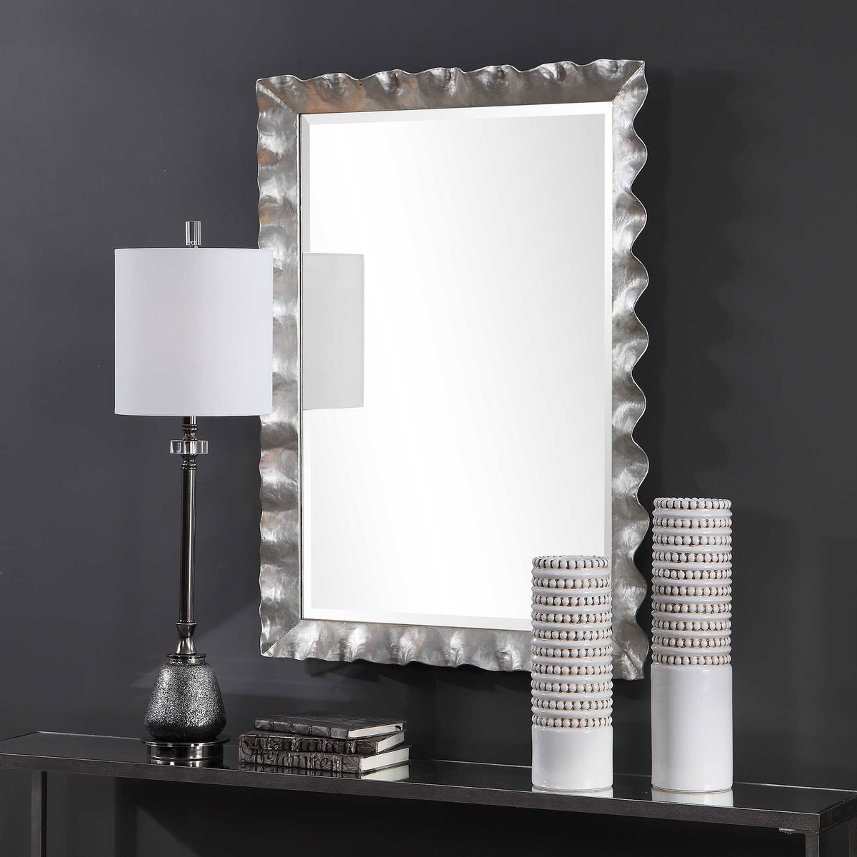 Haya Vanity Mirror, by Uttermost, 28.37" width x 40.25" height x 2.5" depth View 5
