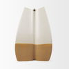 Vania Large Off White with Tan Textured Ceramic Vase, by Mercana, 10.43" length x 8.03" width x 15.5" height thumbnail 8