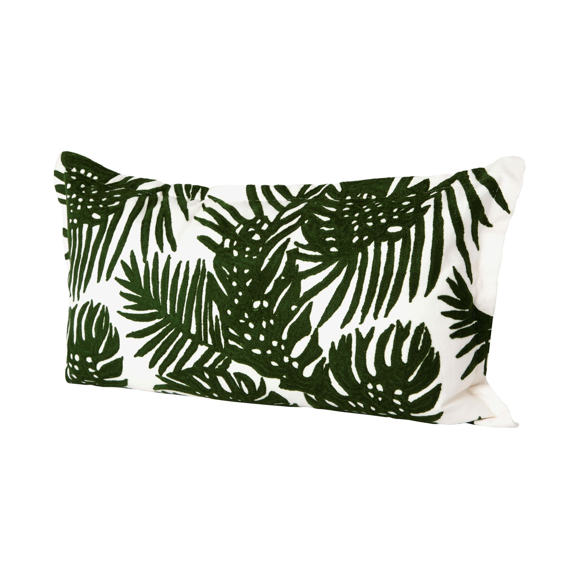 Boyle II 13 x 21 Green Tropical Palm Leaf Decorative Pillow Cover, by Mercana, 14.17" length x 25.98" width x 0.39" height
