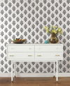 Lotus Motif Black & White Wallpaper thumbnail 2
