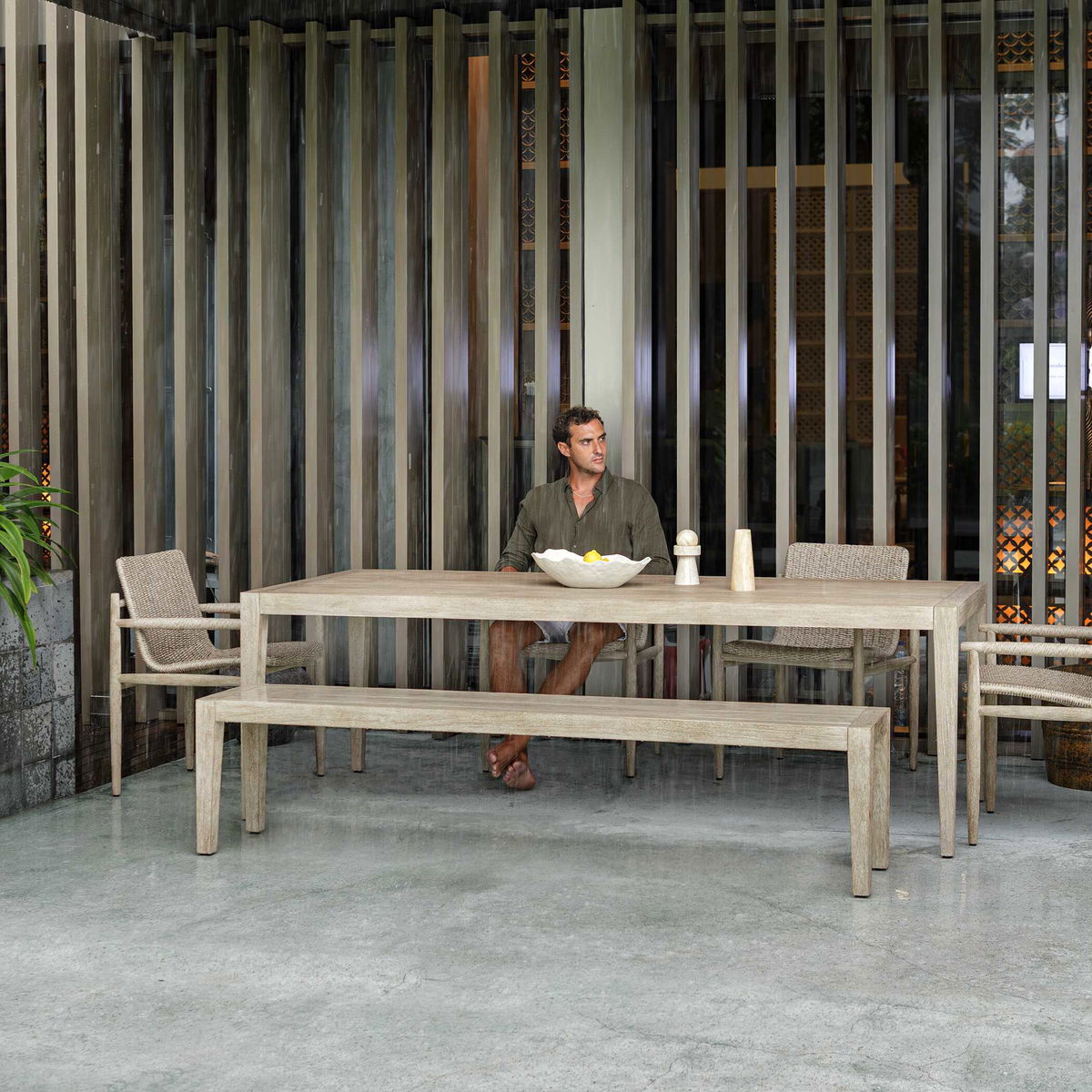Sumba Wicker Outdoor Dining Chair, Outdoor Chair by Uttermost, 1'11.75" width x 2'8.75" height x 2'0.5" depth View 6