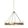 Decamp II (47.2'x36.2') Gold Metal Chassis Glass Tube Twelve Light Chandelier, by Mercana, 47.24" length x 47.24" width x 36.22" height thumbnail 1