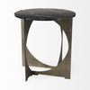 Reinhold II 21L x 21W x 21H Black Marble Top Iron Side Table thumbnail 5