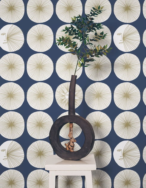 Soho Starburst Blue & Gold Peel & Stick Wallpaper