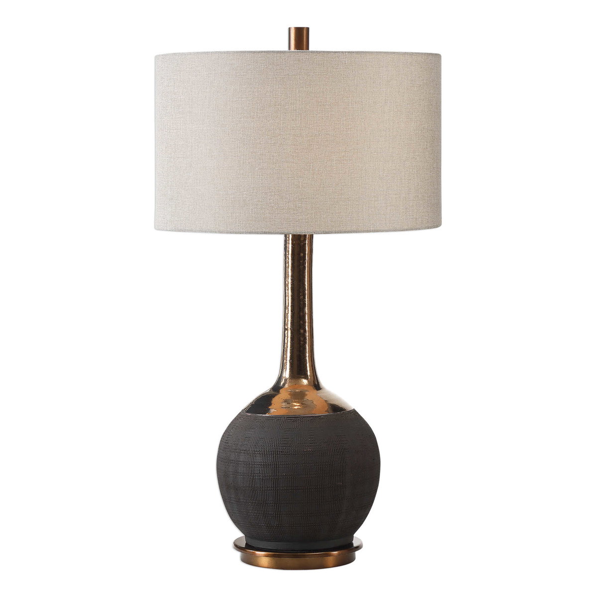 Arnav Textured Black Lamp, Table Lamp by Uttermost, 17" width x 32" height x 17" depth View 1