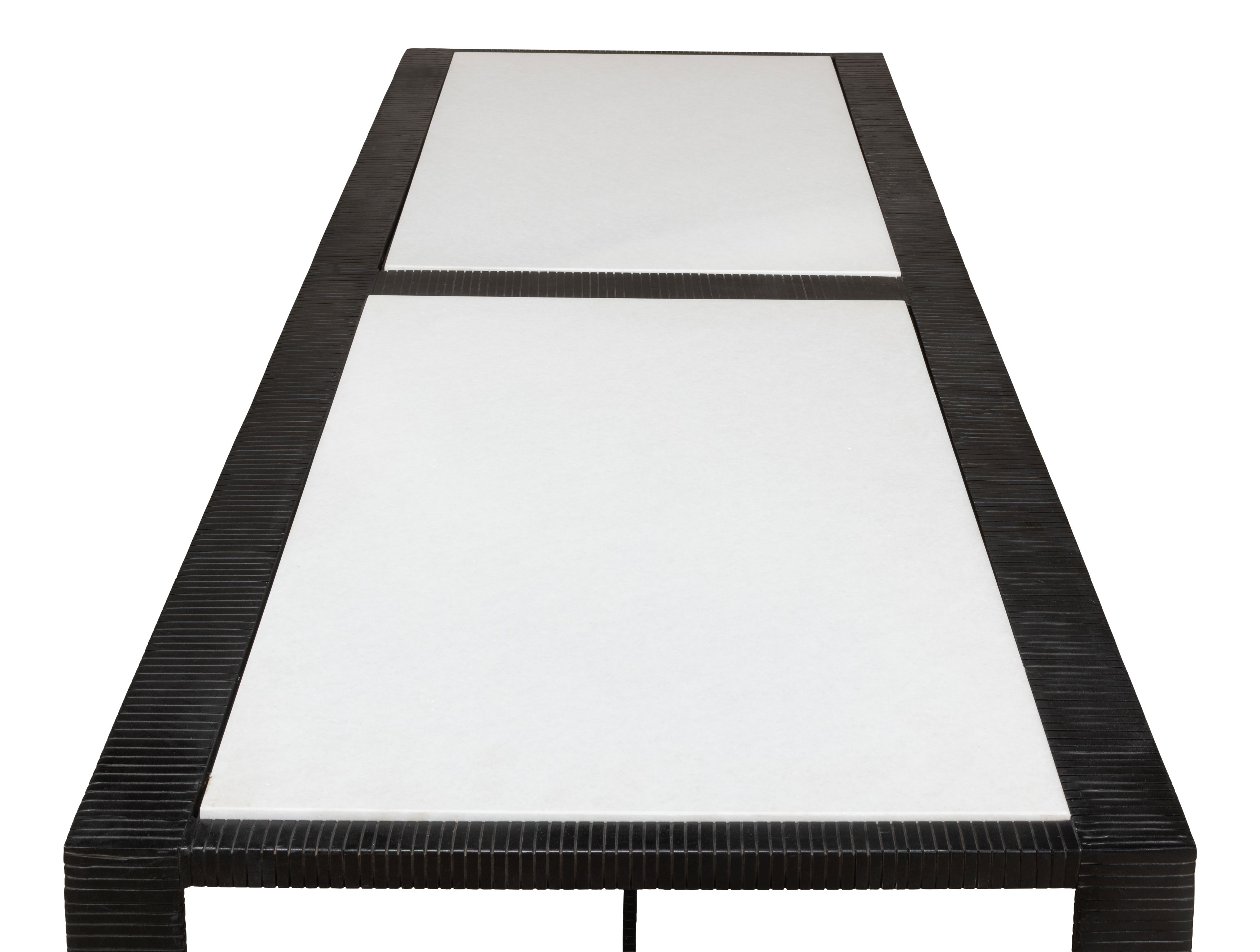 Ridged Iron Rectangular Coffee Table large image 