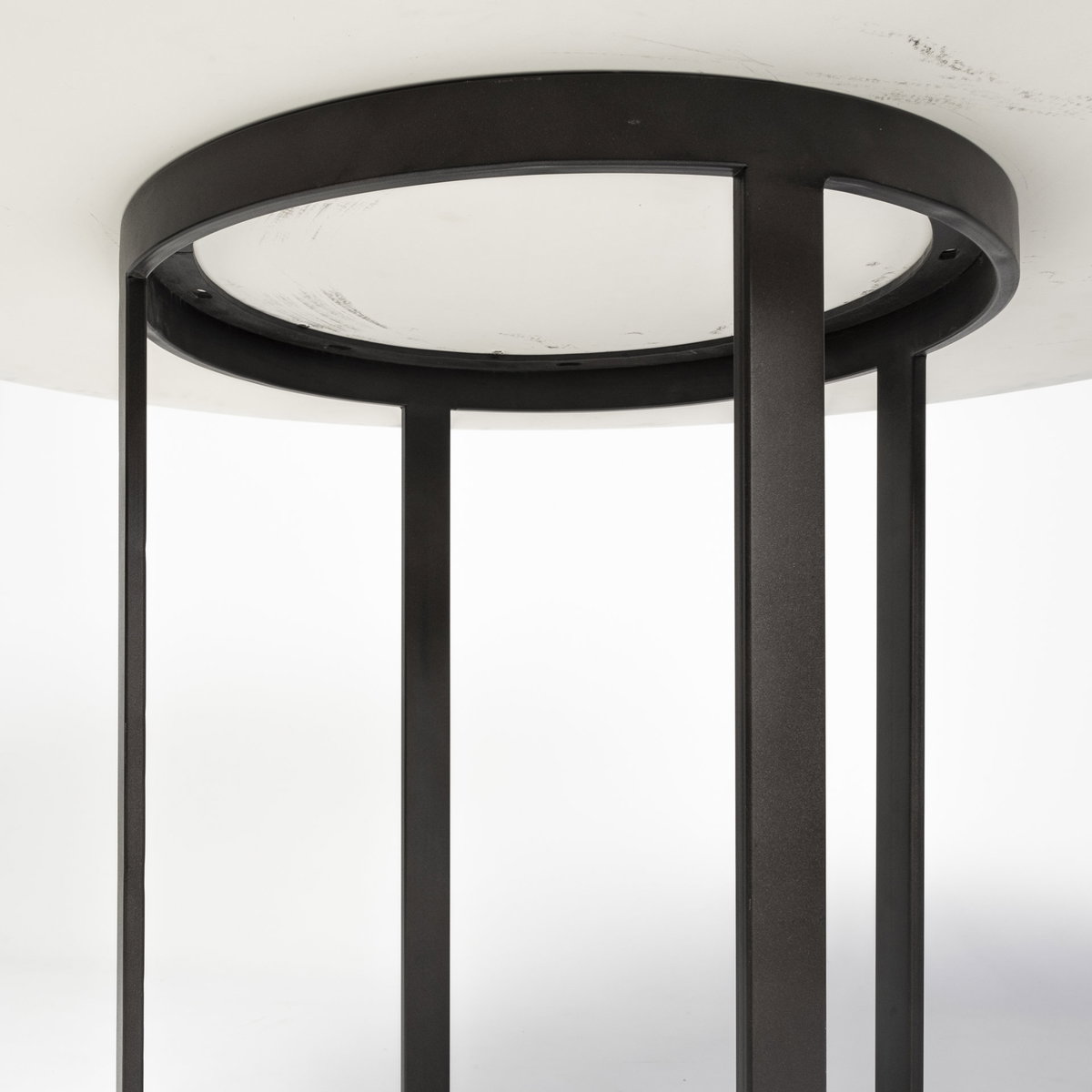 Tanner II 48' Round White Marble Top Black Metal Base Dining Table, by Mercana, 48" length x 48" width x 30" height View 8