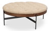 Corbet Cocktail Ottoman  Cappucino White, by Sarreid, 3'3" length x 3'3" width x 1'4" height thumbnail 2