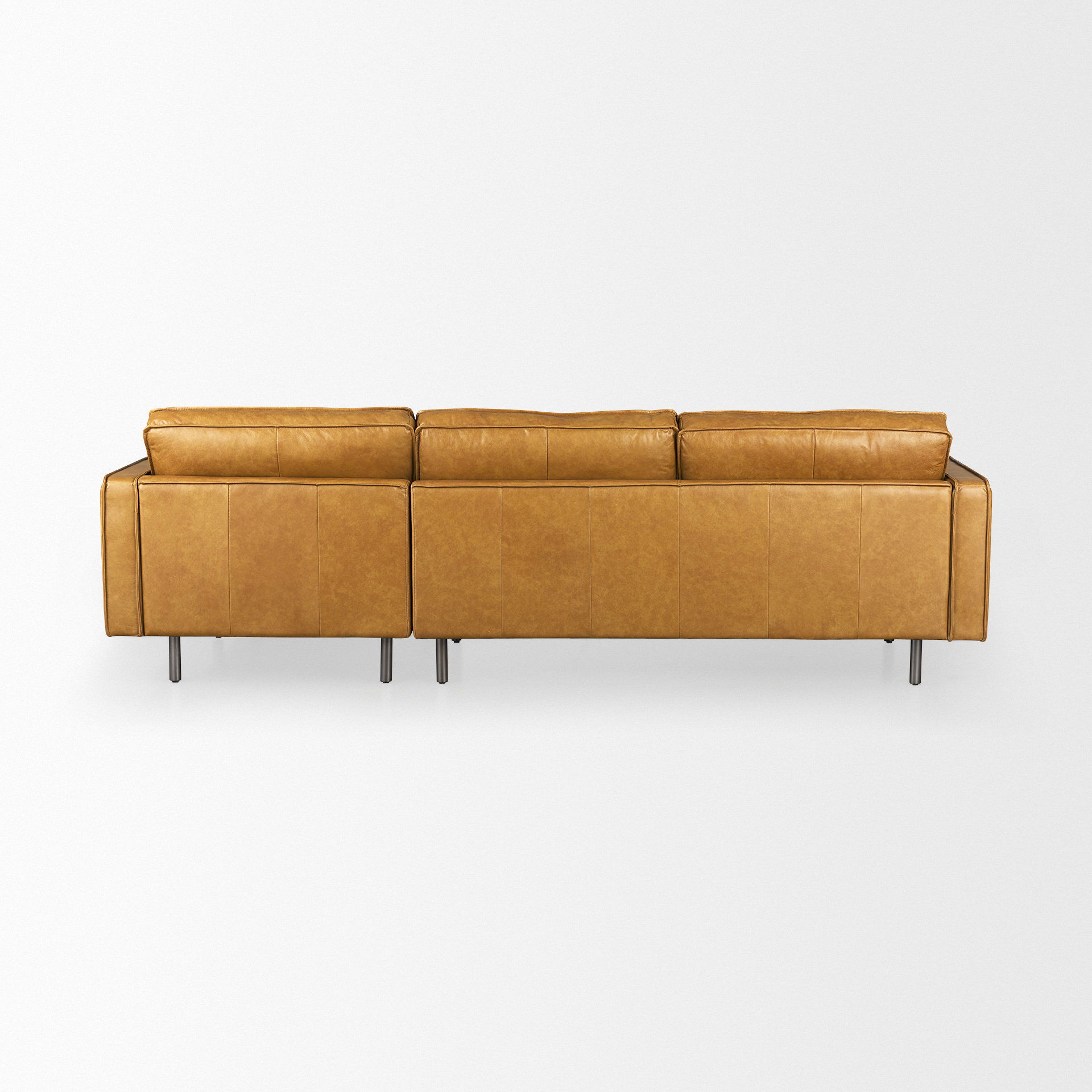 D'Arcy 111'L x 70'D x 33'H Tan Leather Right Chaise Sectional large image 