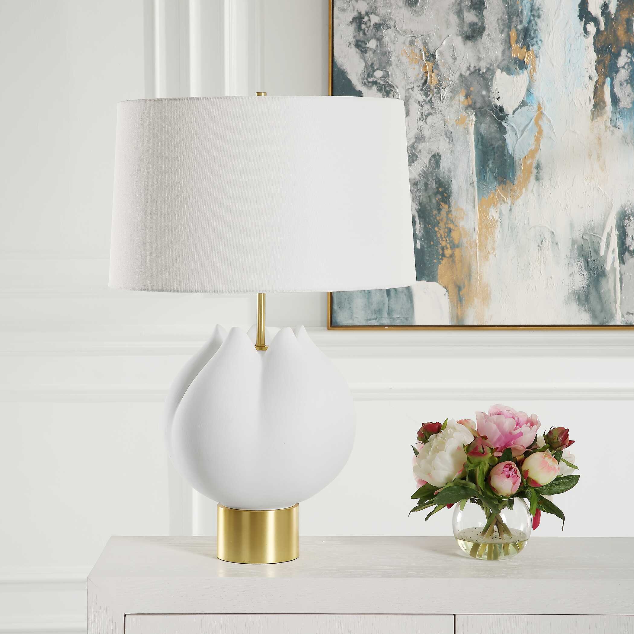 In Bloom White Table Lamp large image 