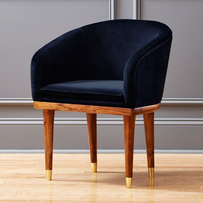 Online Designer Dining Room Viceroy Sapphire Blue Velvet Chair