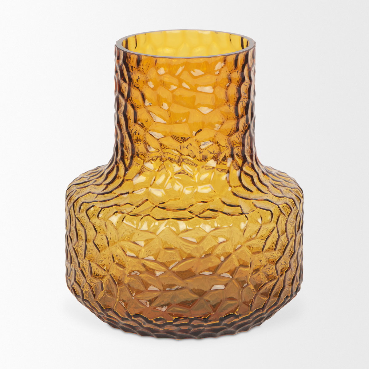 Jolene 7' Amber Waterglass Glass Vase, by Mercana, 6.3" length x 6.3" width x 7.2" height View 5