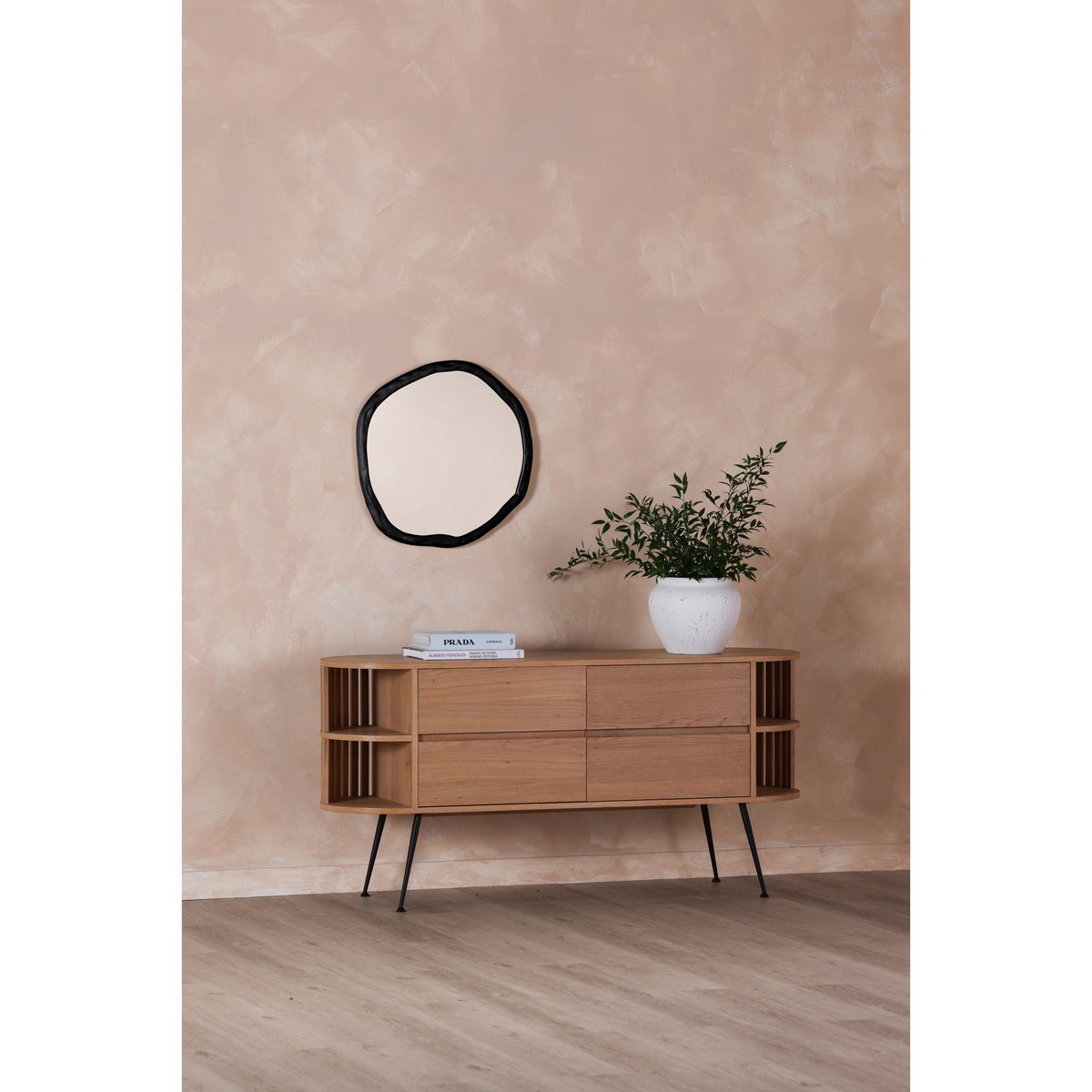 Foundry Small Mirror Black, by Moe's Home, 24" width x 24" height x 1.5" depth View 4