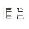 Zola Outdoor Bar Stool Dark Brown, Outdoor Chair by Moe's Home, 2' width x 3'6.6" height x 1'11" depth thumbnail 9