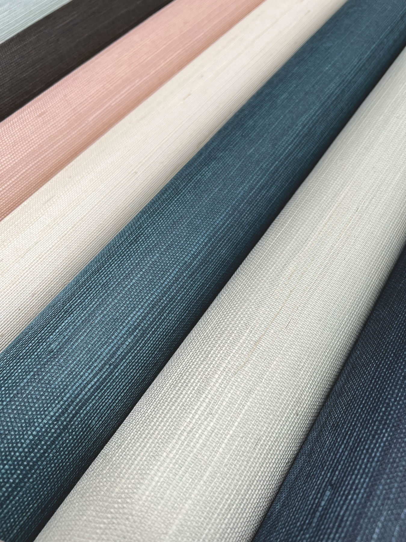 Plain Grass Sisal Grasscloth Blue Wallpaper large image 