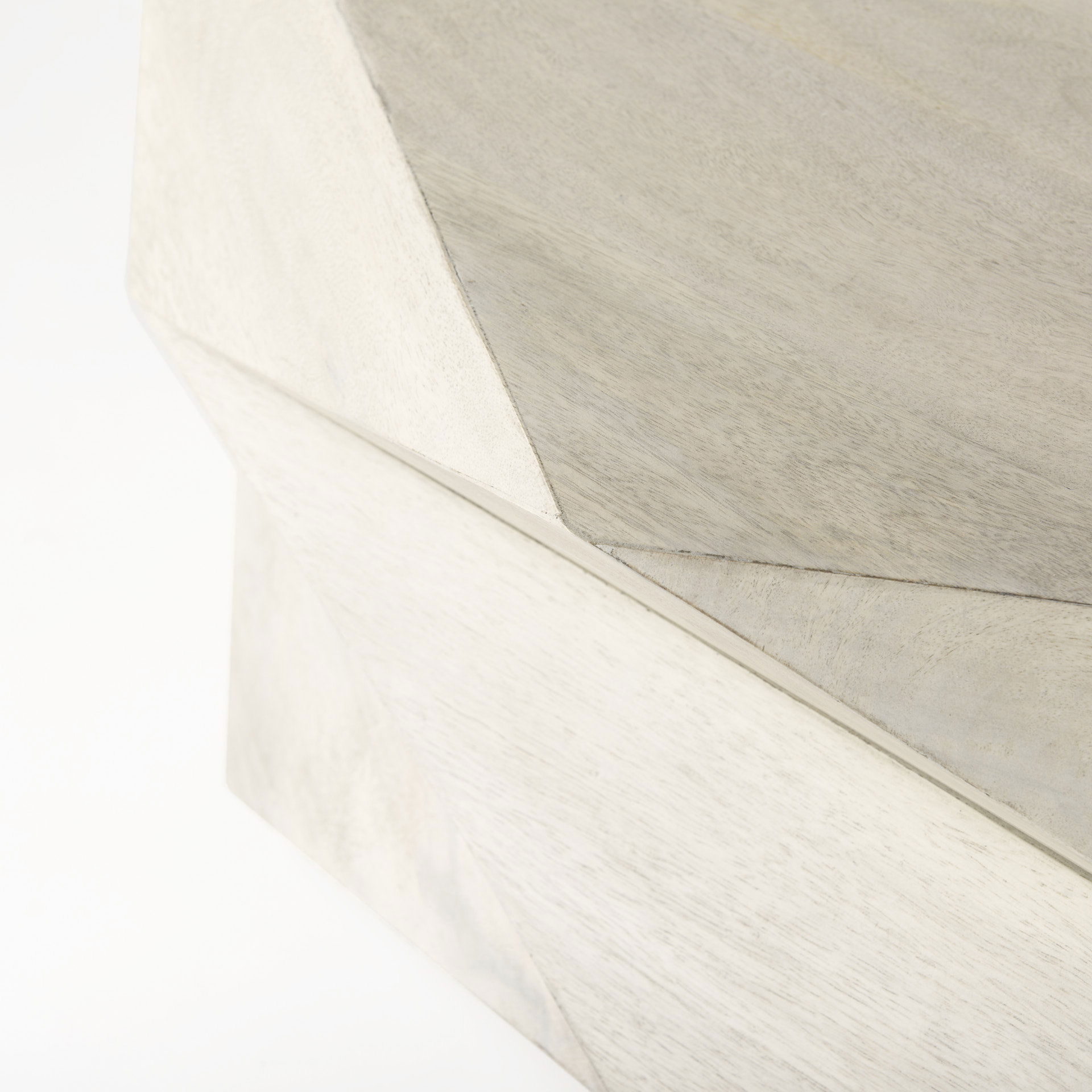 Arreto Natural Solid Wood Hexagonal Storage Coffee Table, by Mercana, 48" length x 48" width x 15" height View 7