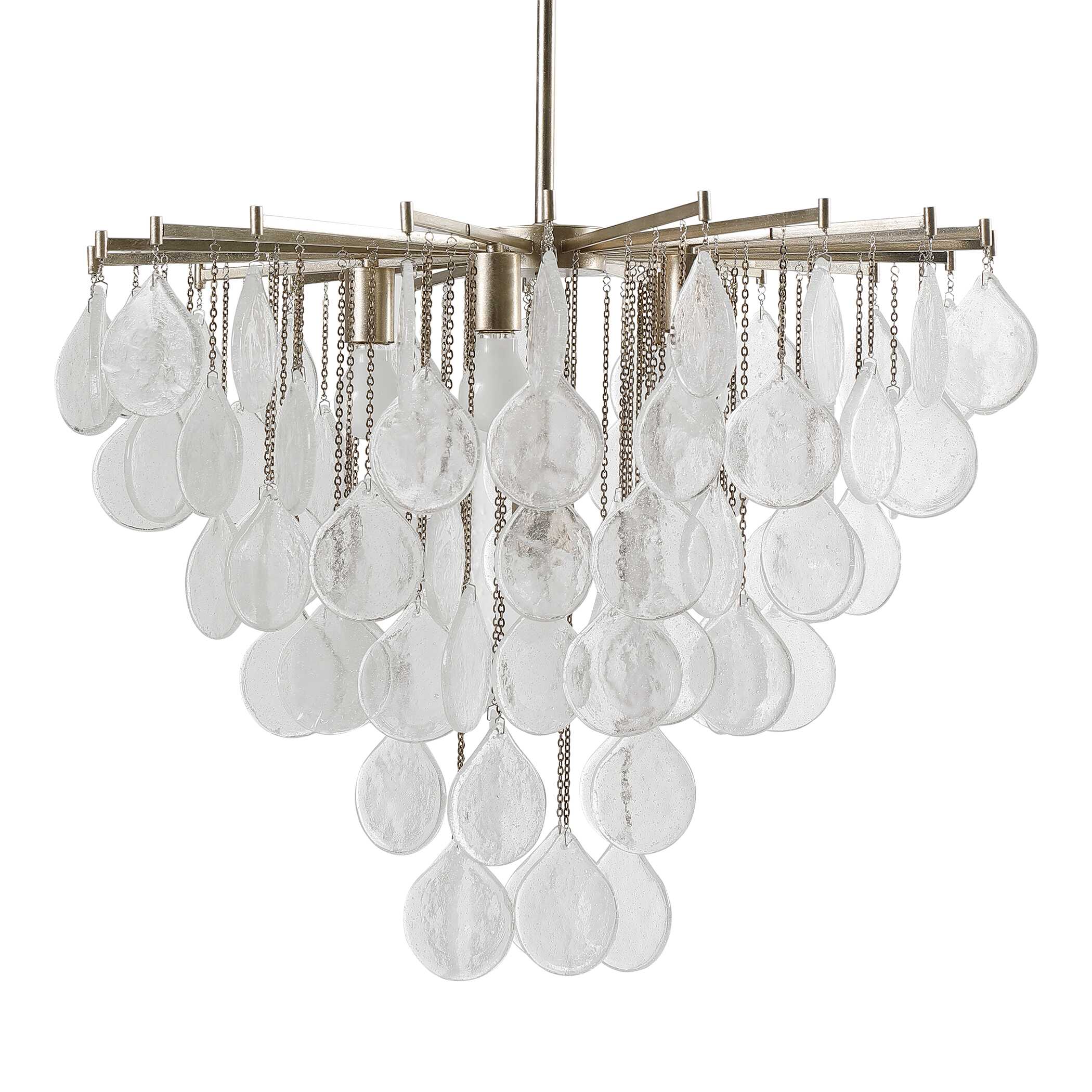 Goccia 6 Light Tear Drop Glass Pendant, Ceiling Light by Uttermost, 28.75" width x 23" height x 28.75" diameter x 28.75" depth View 3