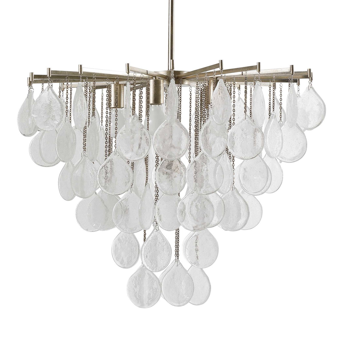 Goccia 6 Light Tear Drop Glass Pendant, by Uttermost, 28.75" width x 23" height x 28.75" diameter x 28.75" depth View 3