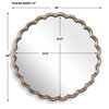 Cerrito Antique Brass Round Mirror, by Uttermost, 2'10" width x 2'10" height x 1.5" depth thumbnail 3