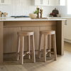 Brahma Backless 26in Seat Counter Stool | White Washed Wood, Counter & Bar Stool by Mercana, 14.5" length x 14.5" width x 26" height thumbnail 3