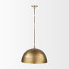 Karina 24' Round Brass-tone Hammered Metal Dome  Pendant Light, by Mercana, 24" length x 24" width x 15" height thumbnail 3