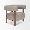Gianna Open Back Medium Brown Wood with Taupe Boucle Fabric Accent Chair thumbnail 7